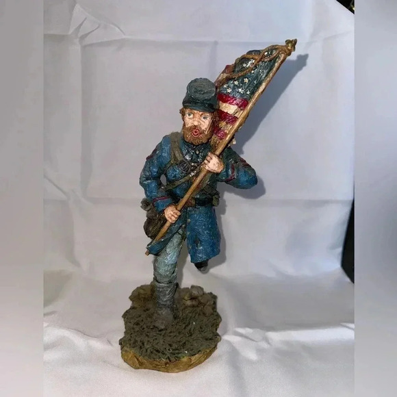 RARE American Civil War American With Flag Large Resin Figurine 12” by PPL 1995